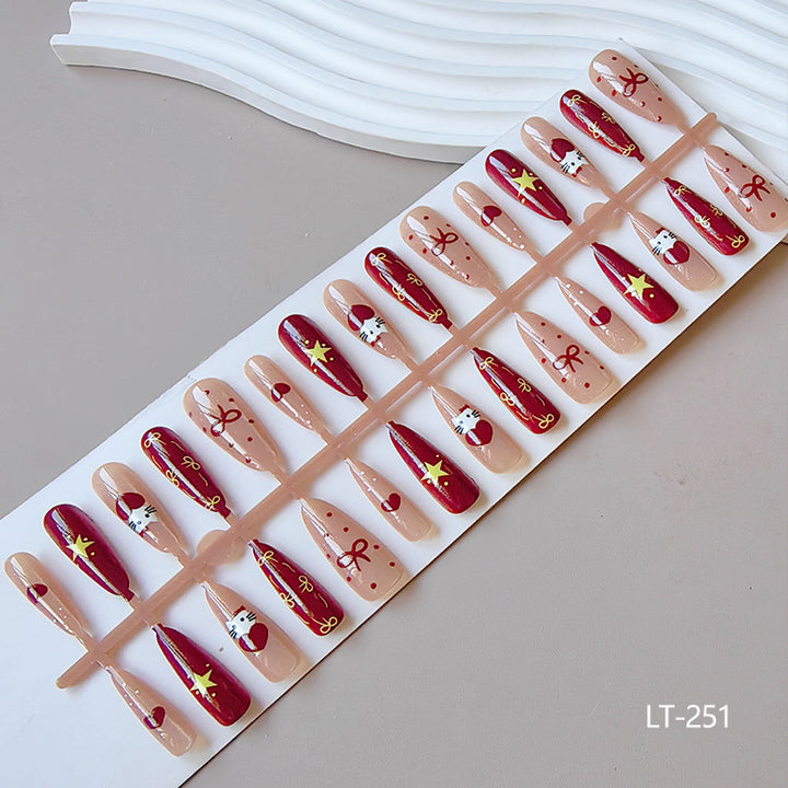 Artificial nails in festive Christmas design Stornfield