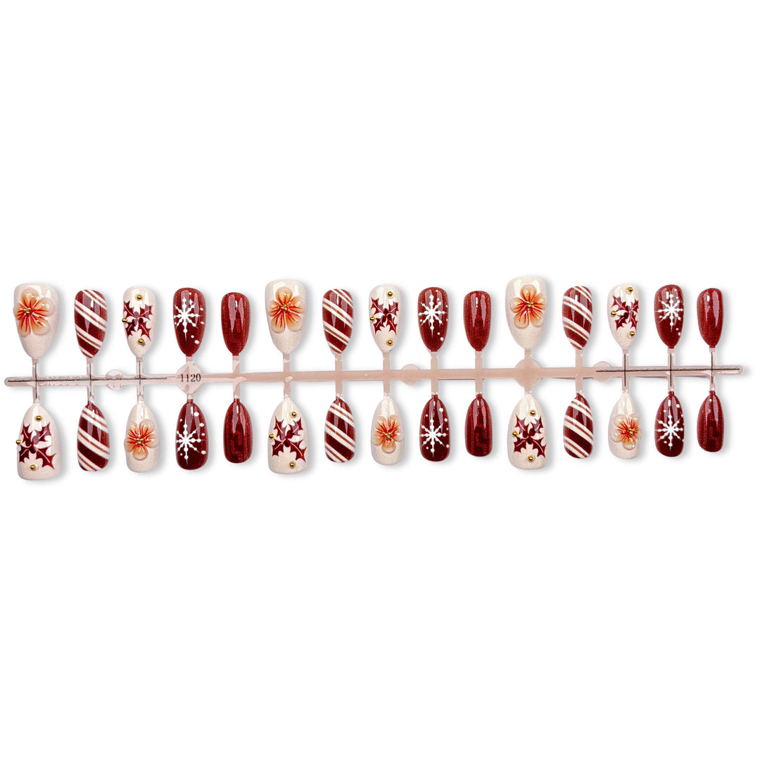 Festive Holiday Press-On Nail Art Set