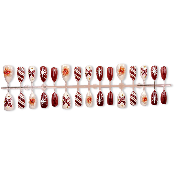 Festive Holiday Press-On Nail Art Set