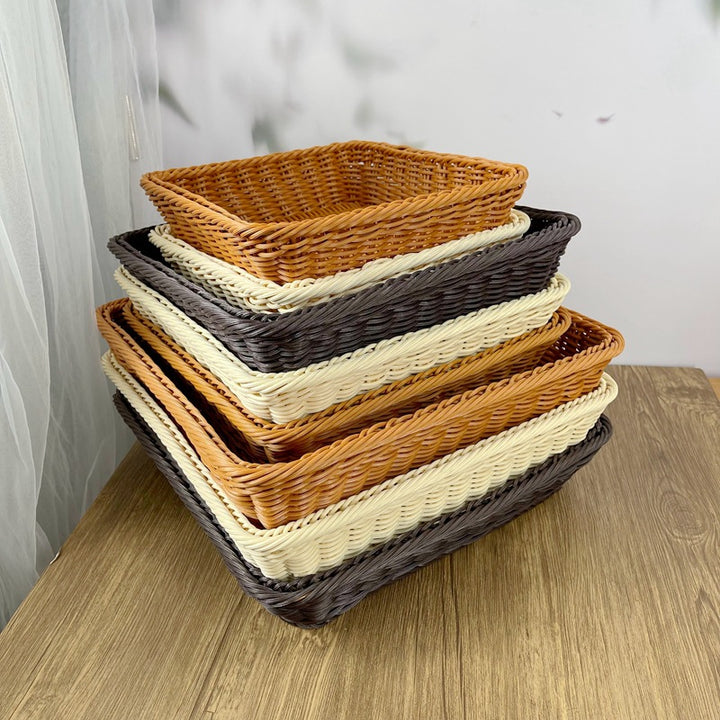 Women rectangular woven storage basket Stornfield