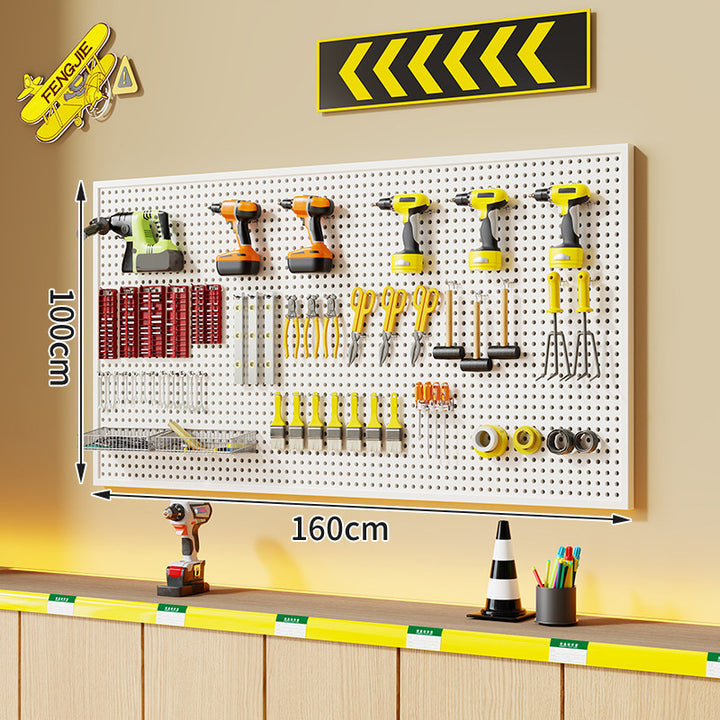 Large Rectangle Wall-Mounted Perforated Metal Pegboard Tool Storage Panel