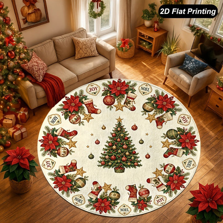 Holiday-Themed Round Area Rug