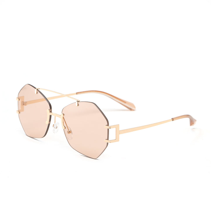 Women's fashionable octagonal sunglasses with delicate metal frame Stornfield