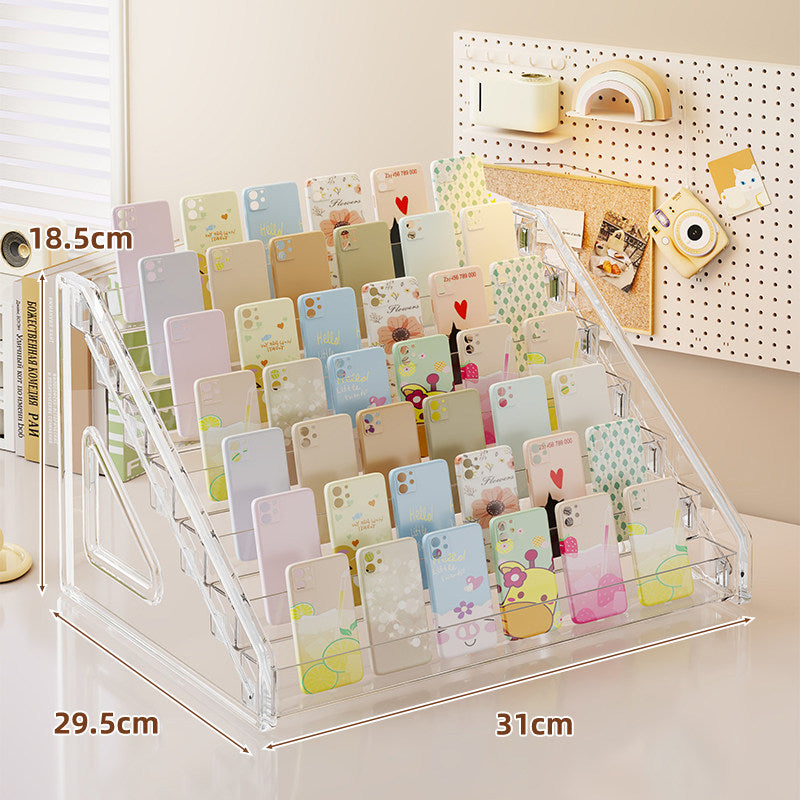 Clear Acrylic Multi-Slot Smartphone and Case Display Organizer
