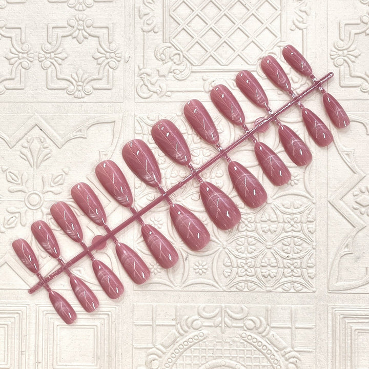 Glossy Elegant Almond-Shaped Press-On Nails Stornfield