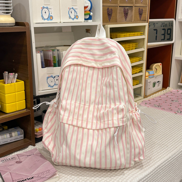 Chic Striped Canvas Backpack Stornfield