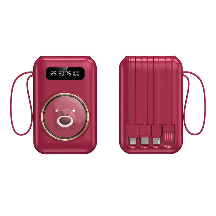Funny power bank with integrated charging cables Stornfield