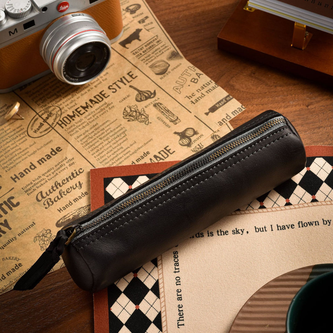 Textured Leather Pencil Case