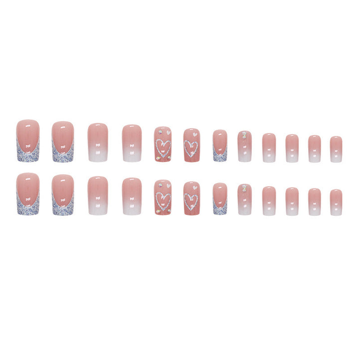 Glamorous Heart Design Nail Extensions Stornfield