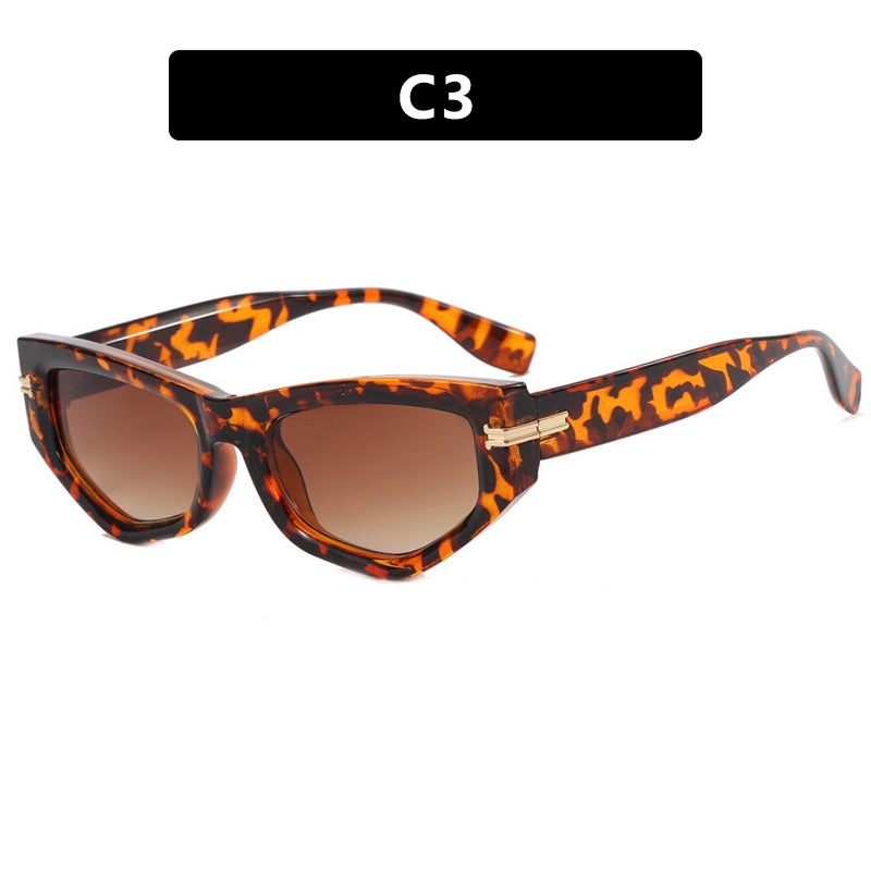 Ladies geometric sunglasses with curved frame and protective UV filter Stornfield