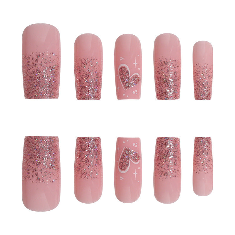 Elegant Glittery Press-On Nail Set Stornfield