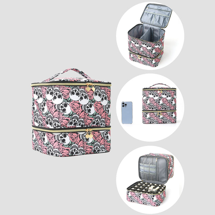 Cosmetic storage bag with two separate compartments Stornfield