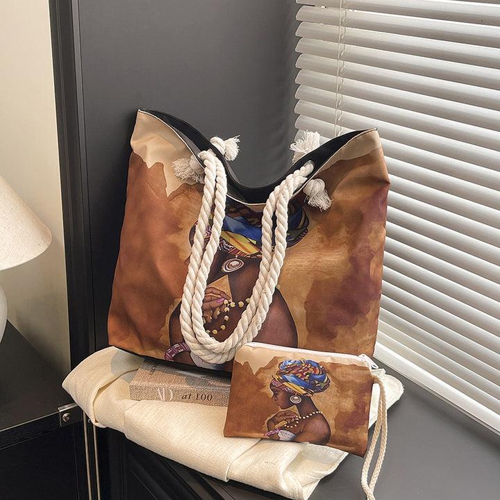 WoStylish Graphic Print Beach Tote Bag Stornfield
