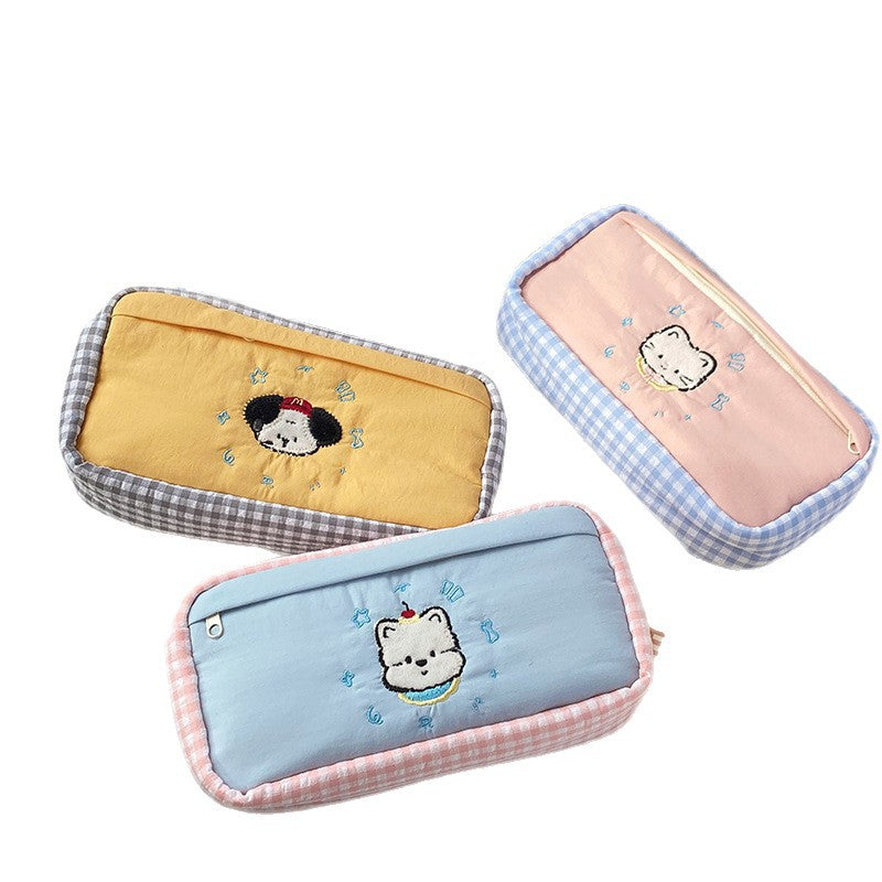 Handmade cosmetic bag with playful cat design Stornfield