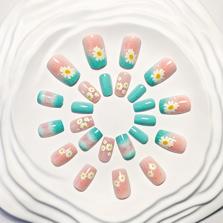 Artificial nails with summery flower designs Stornfield