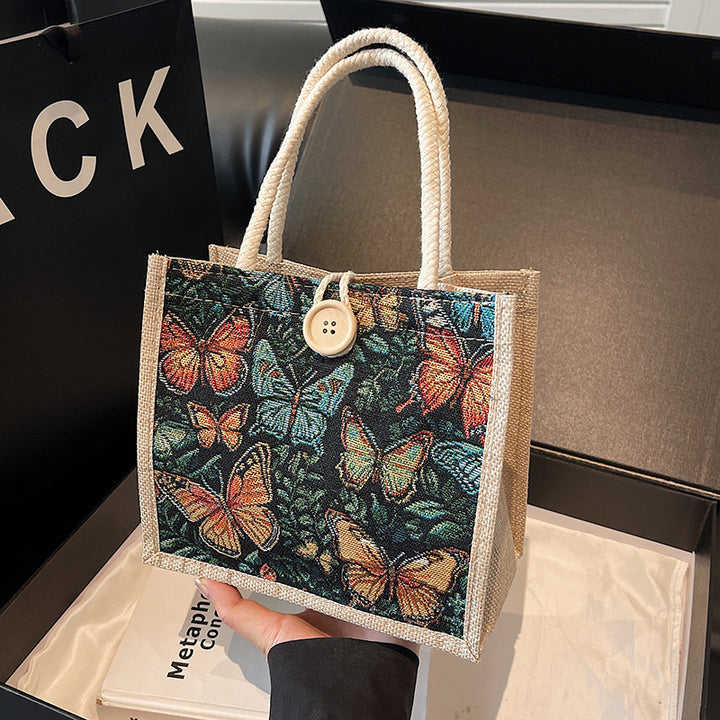 Embroidered Floral Tote Bag