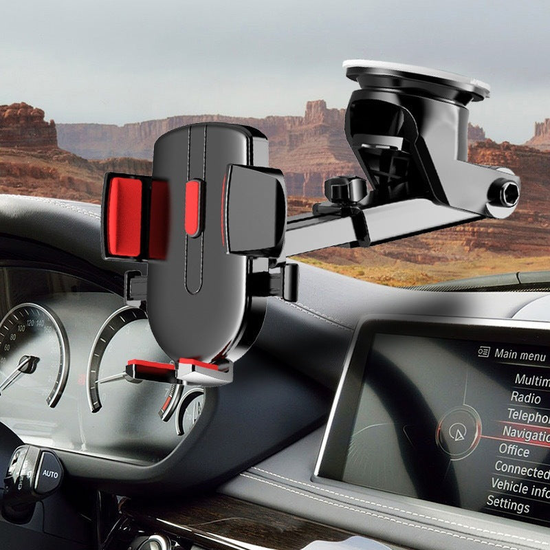 Adjustable telescopic suction car phone holder with full rotation gravity auto-lock Stornfield