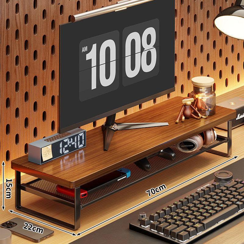 Ergonomic Monitor Stand Riser with Mesh Storage Drawer and Metal Frame