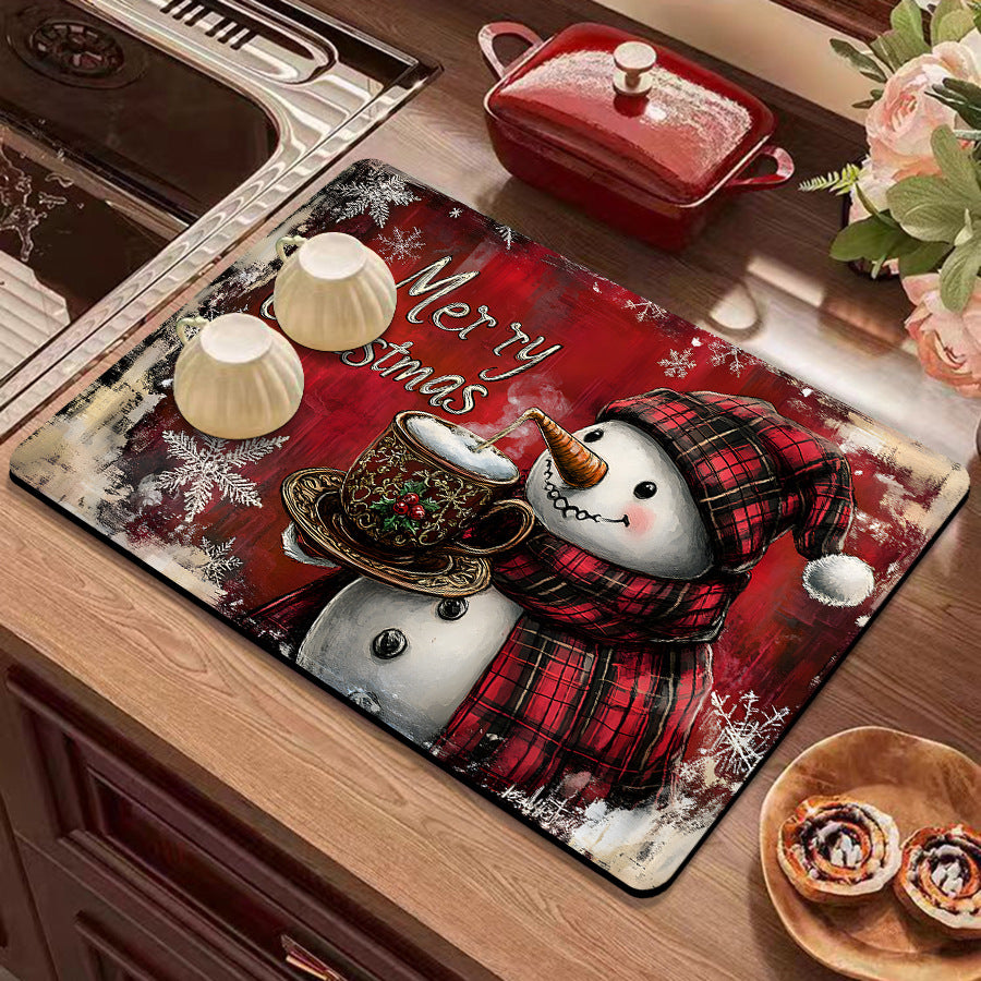 Festive Winter-Themed Kitchen Counter Mat Stornfield