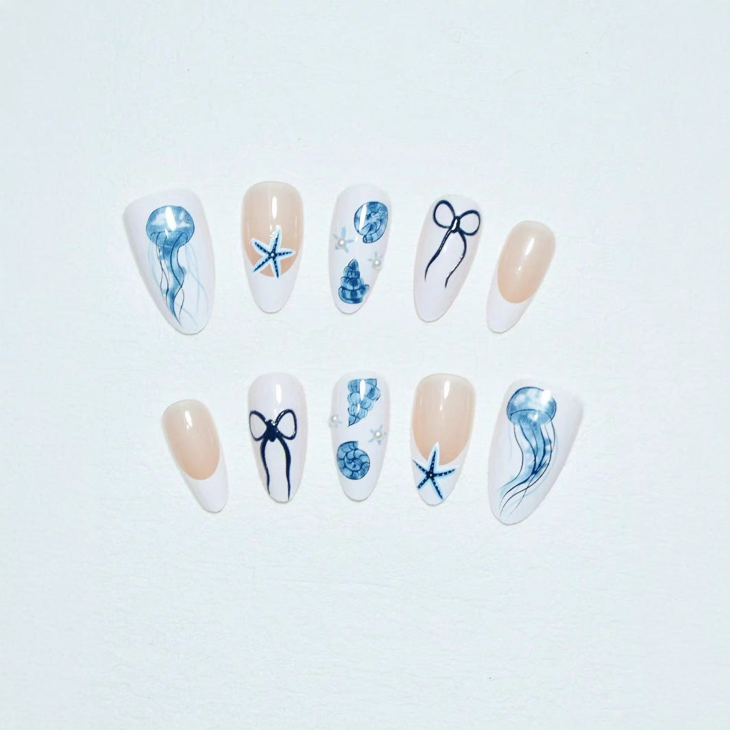 Artistic Jellyfish-Themed Press-On Nails Stornfield