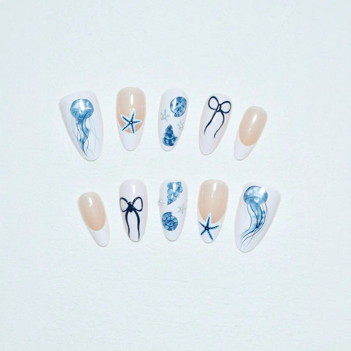 Artistic Jellyfish-Themed Press-On Nails Stornfield