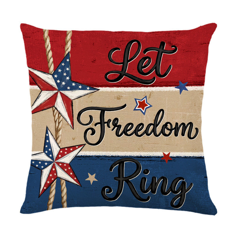 Patriotic Vintage Americana Canvas Throw Pillow Cover