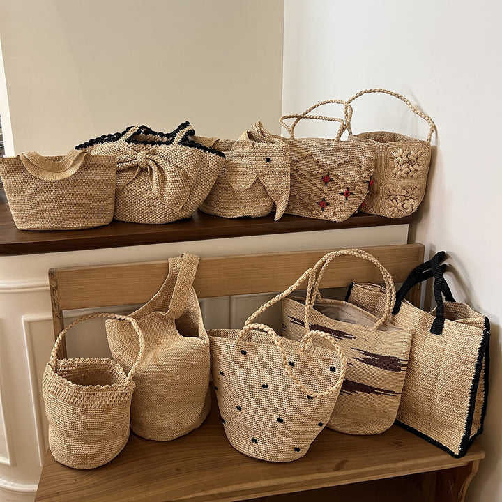 Handmade basket bag with braided handle Stornfield
