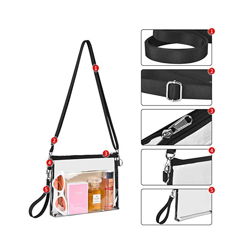 Transparent Shoulder Bag with Practical Zipper Stornfield