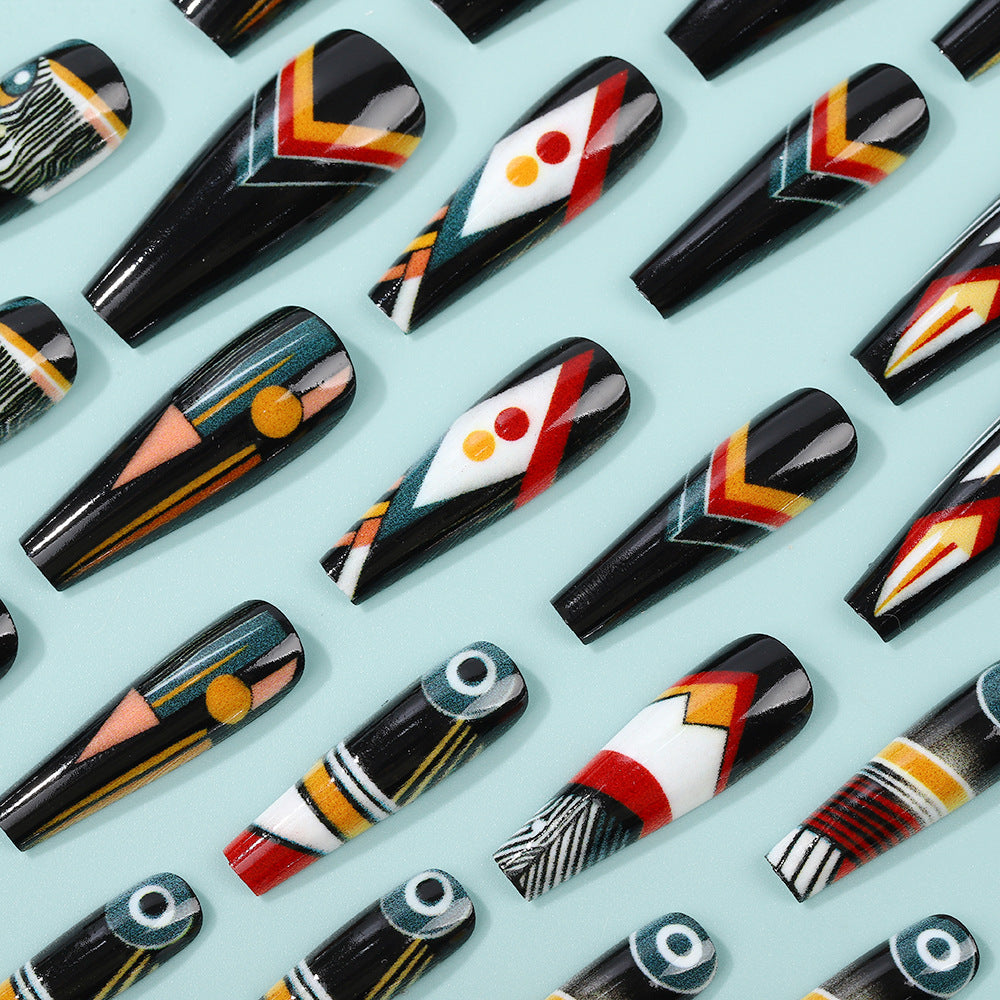 Artificial nails with creative tribal design Stornfield
