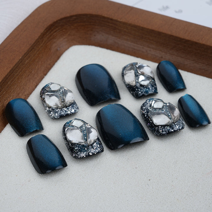 Premium Rhinestone-Studded Press-On Nail Set Stornfield