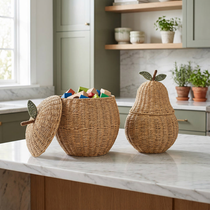 Playful storage basket in the shape of a pear Stornfield