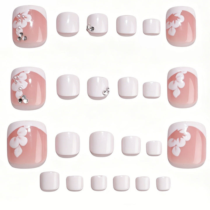 Artistic Floral Design Press-On Toe Nails Stornfield