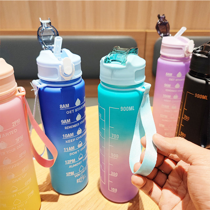 Women Motivating Water Bottle with Integrated Time Markers Stornfield