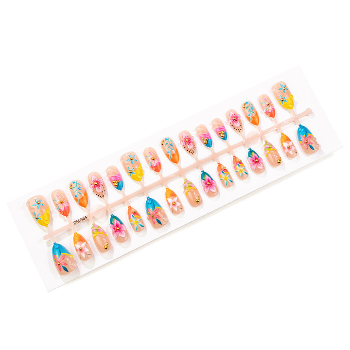 Decorative Floral Art Press-On Nails Stornfield