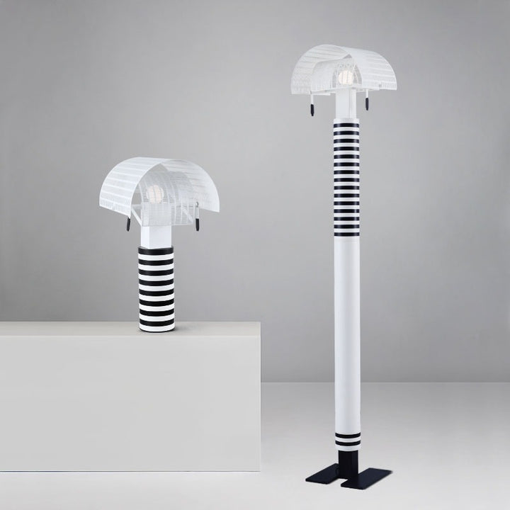 Modern Decorative Table Lamp with Striped Base