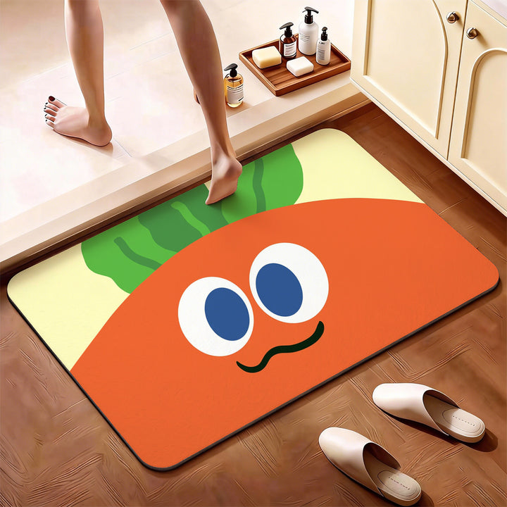Fun Animated Vegetable-Themed Bath Mat
