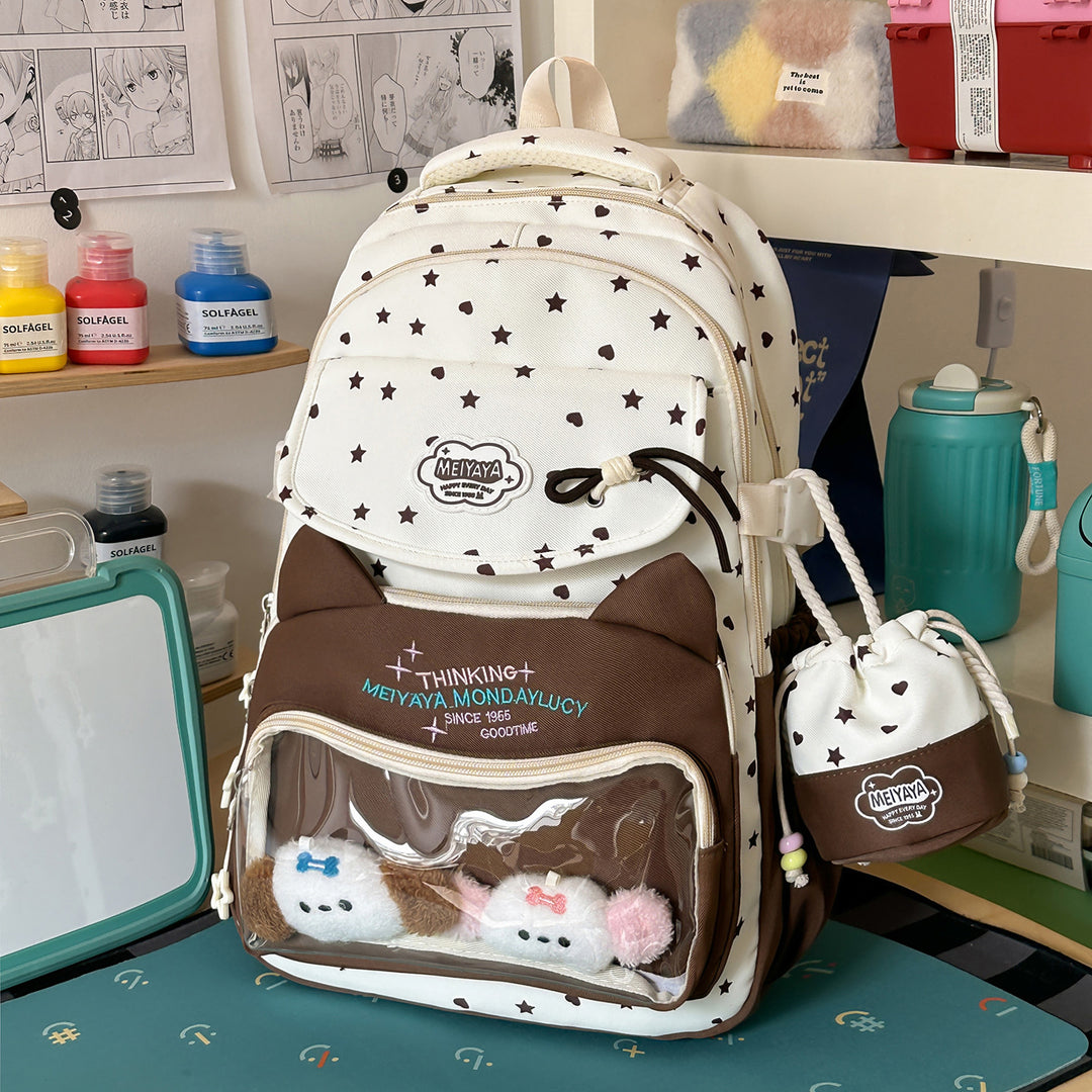 Stylish Water-Resistant Star-Patterned Backpack Stornfield