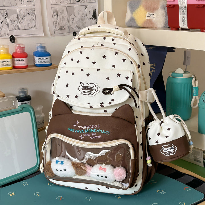 Stylish Water-Resistant Star-Patterned Backpack Stornfield