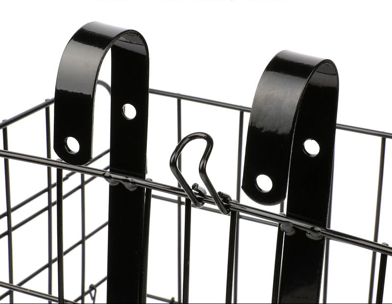 foldable steel wire rear bike cargo basket with adjustable quick-release hooks Stornfield