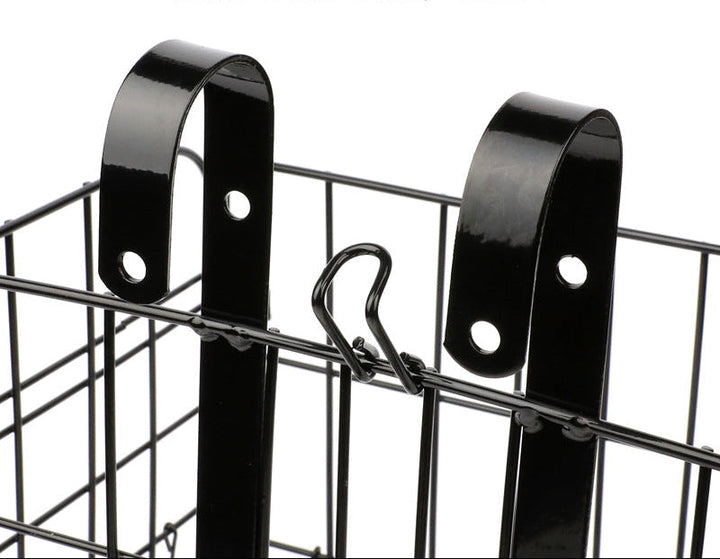 foldable steel wire rear bike cargo basket with adjustable quick-release hooks Stornfield