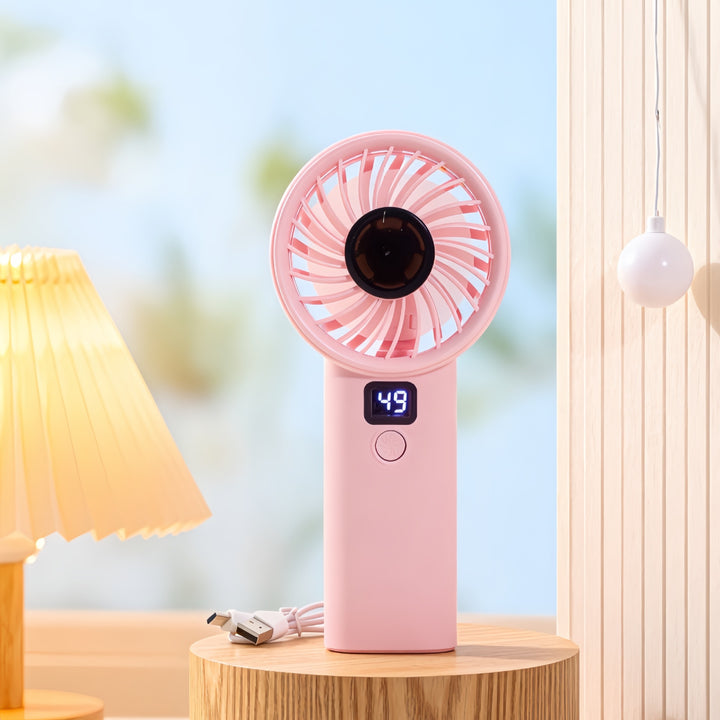 Ladies Portable Hand Fan with LED Display and Lightweight Design Stornfield