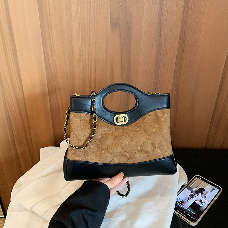 Quilted Multi-Texture Handheld Tote Bag