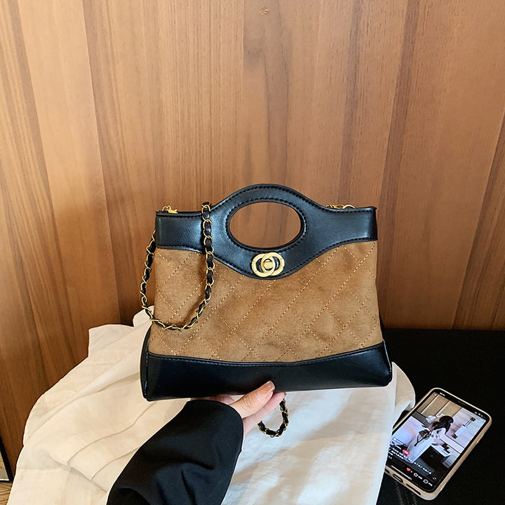 Quilted Multi-Texture Handheld Tote Bag