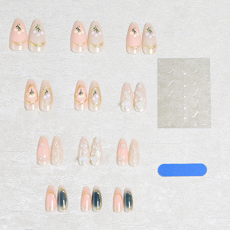 Nail art set with filigree floral decorations Stornfield