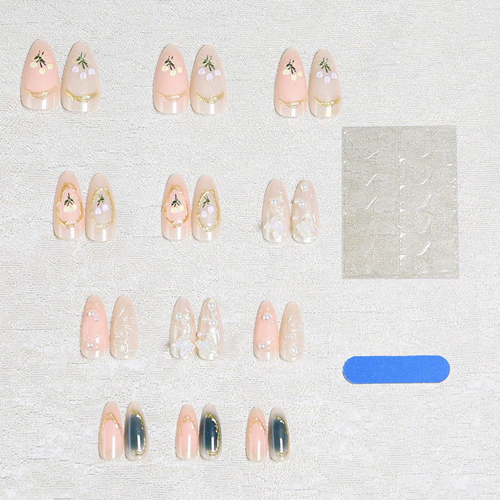 Nail art set with filigree floral decorations Stornfield
