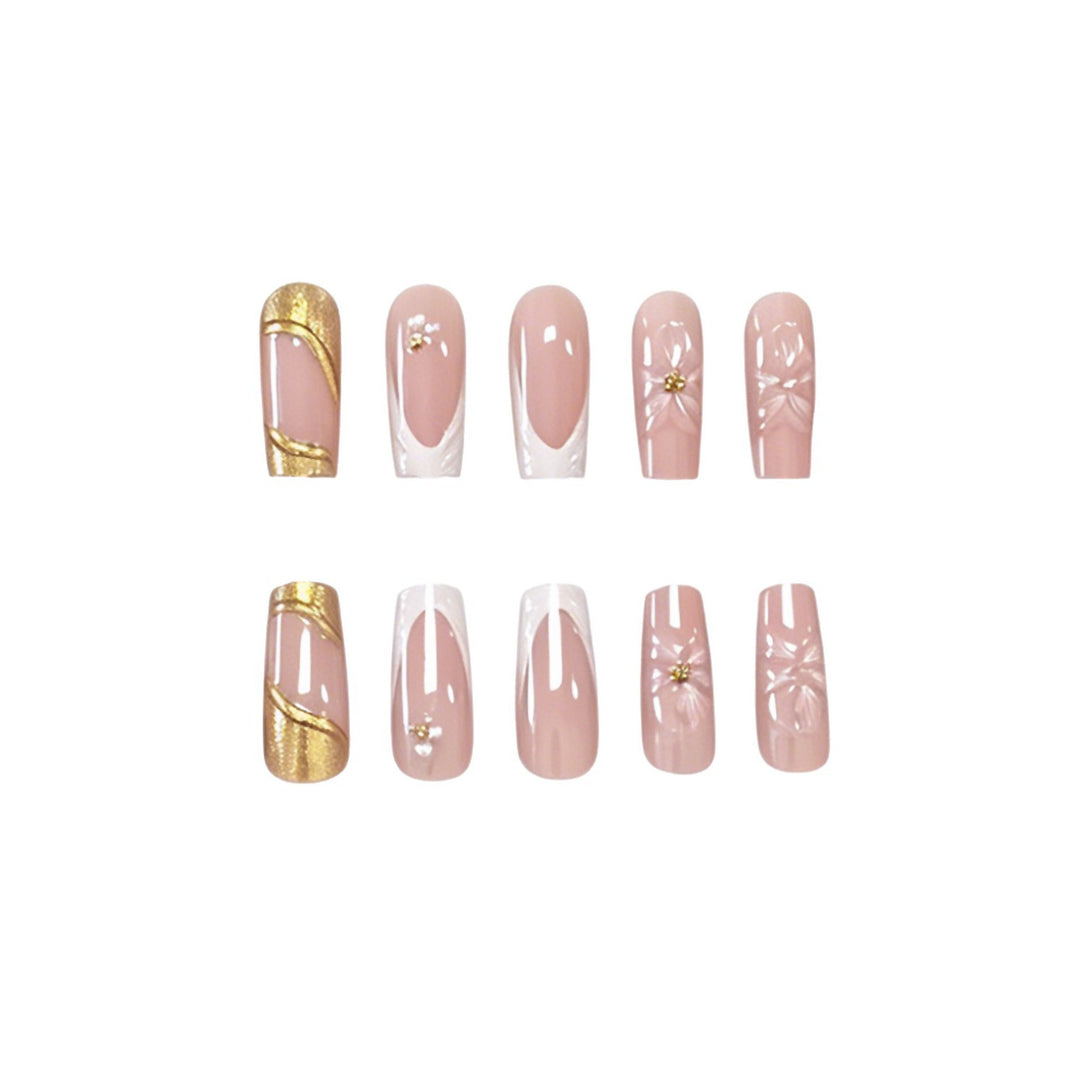 Elegant 3D Floral Acrylic Nail Art Extensions Stornfield