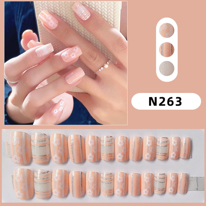 Abstract Floral Press-On Nail Set