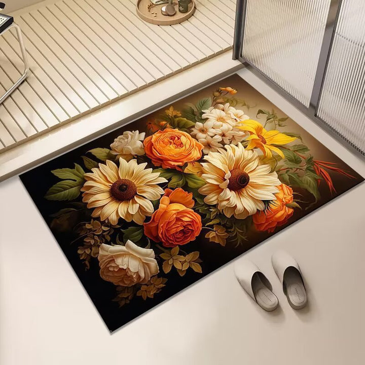 Floral Design Non-Slip Bath Mat