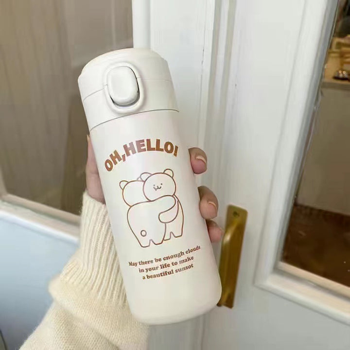 Women Insulated Water Bottle with Cute Bear Design Stornfield