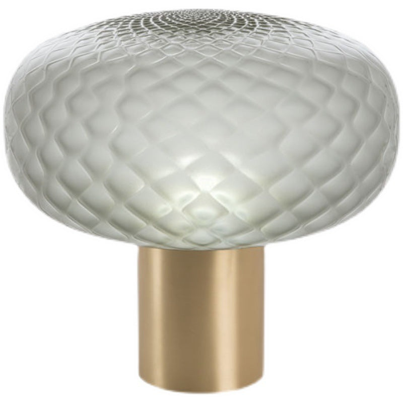 Glass Mushroom Table Lamp with Decorative Base
